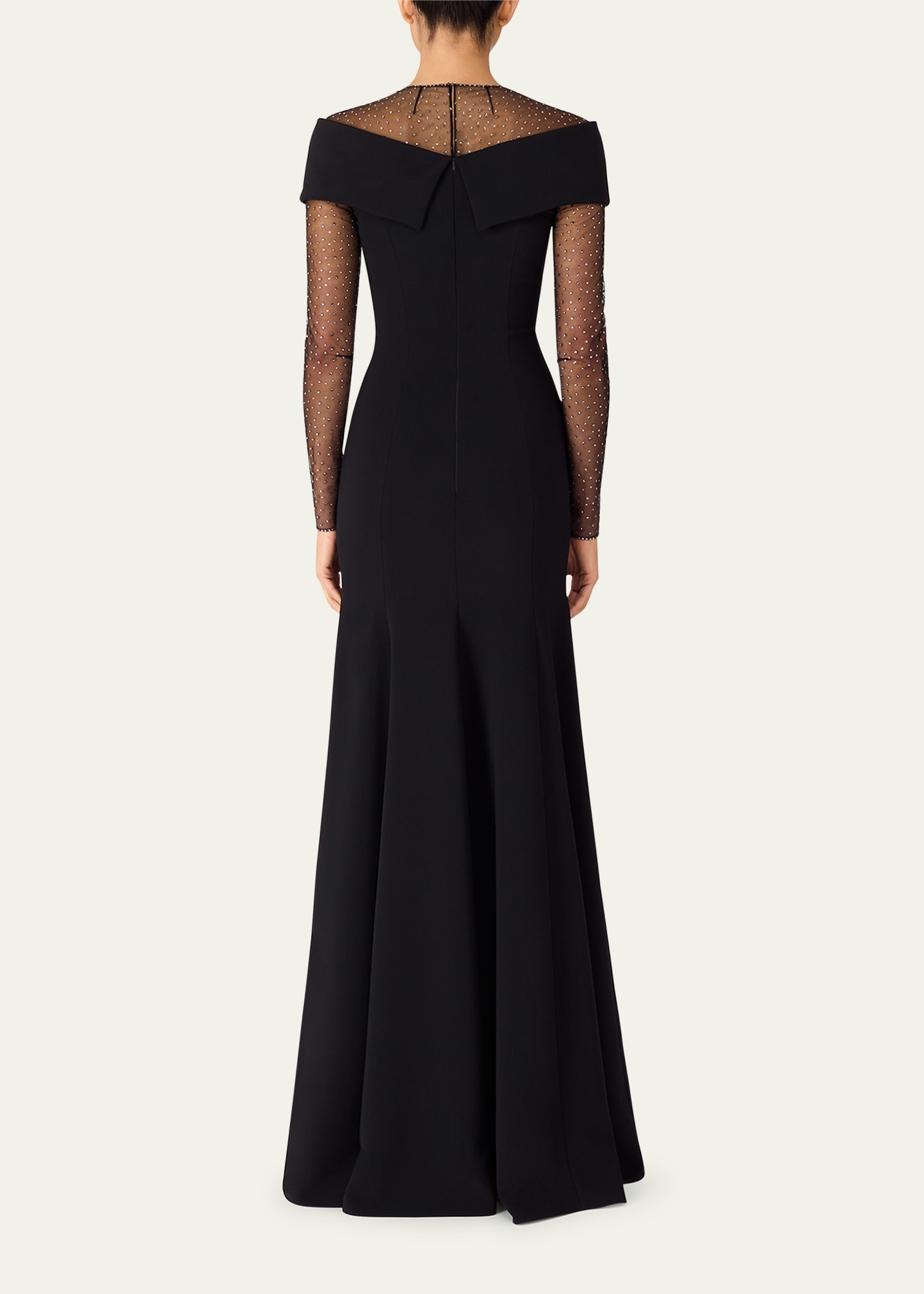 Etienne Crystal Illusion Off-The-Shoulder Gown - 3