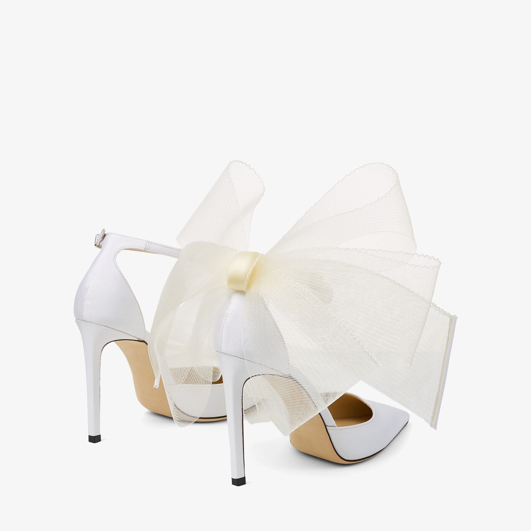 JIMMY CHOO Averly 100 Latte Pumps with Asymmetric Grosgrain