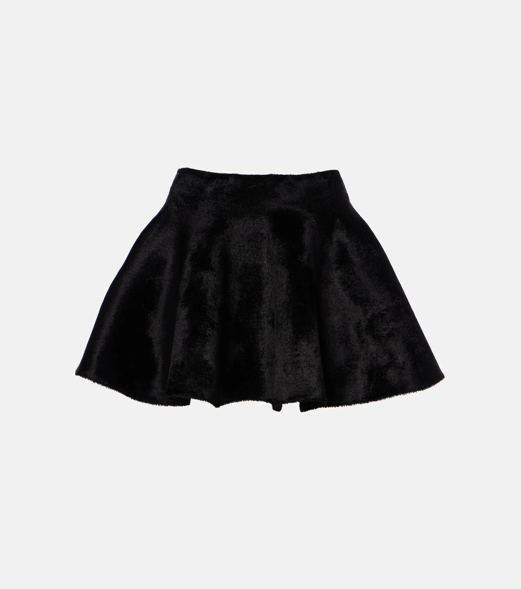 Flared wool-blend miniskirt - 1