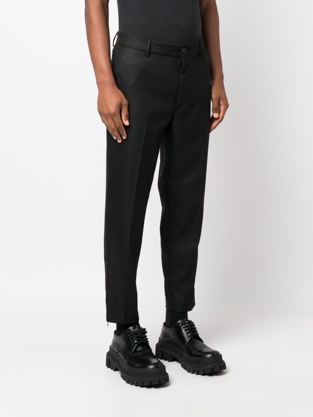 pressed-crease cotton chino trousers - 6