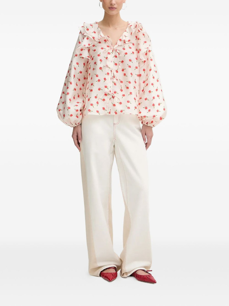 STINE GOYA ruffled floral-print blouse outlook