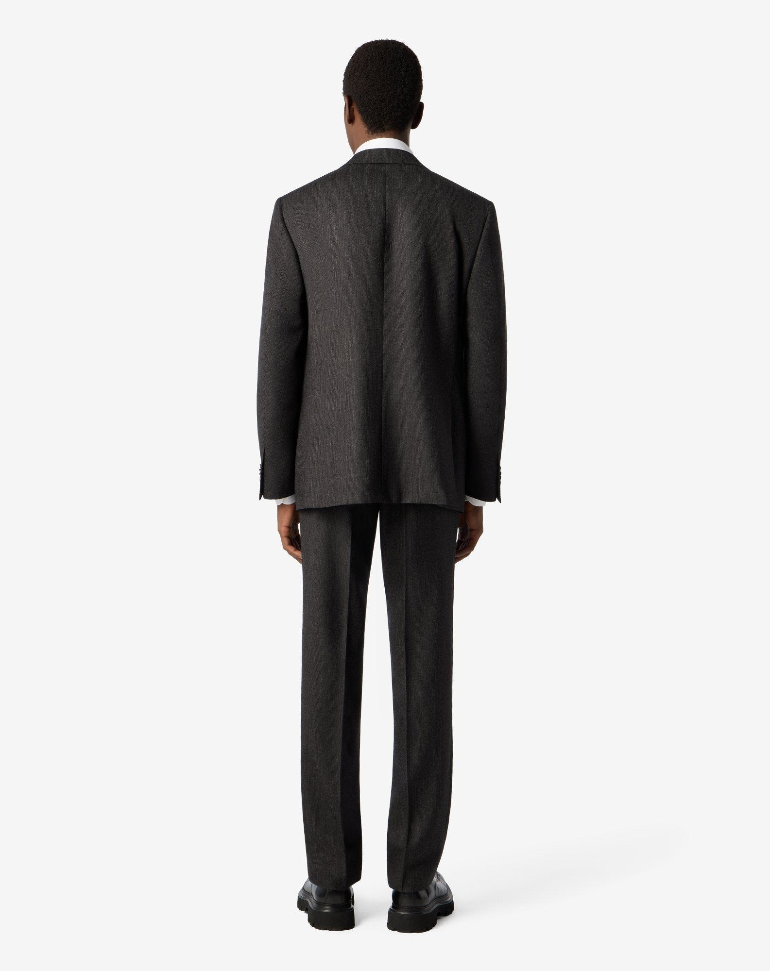 Grey wool flannel and cashmere suit - 3