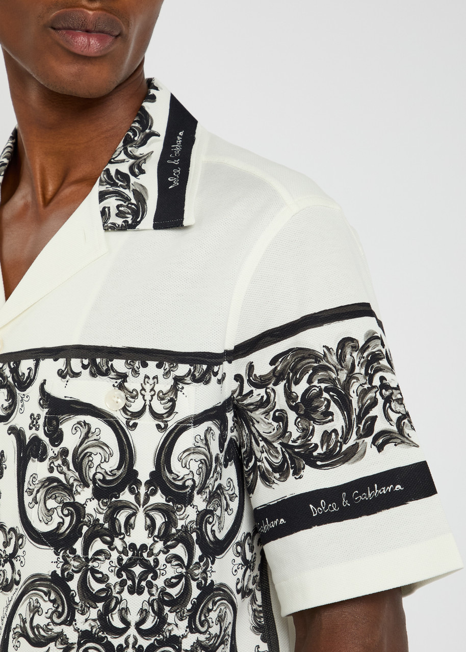 Dolce & Gabbana Printed Piqué Cotton Shirt - 5