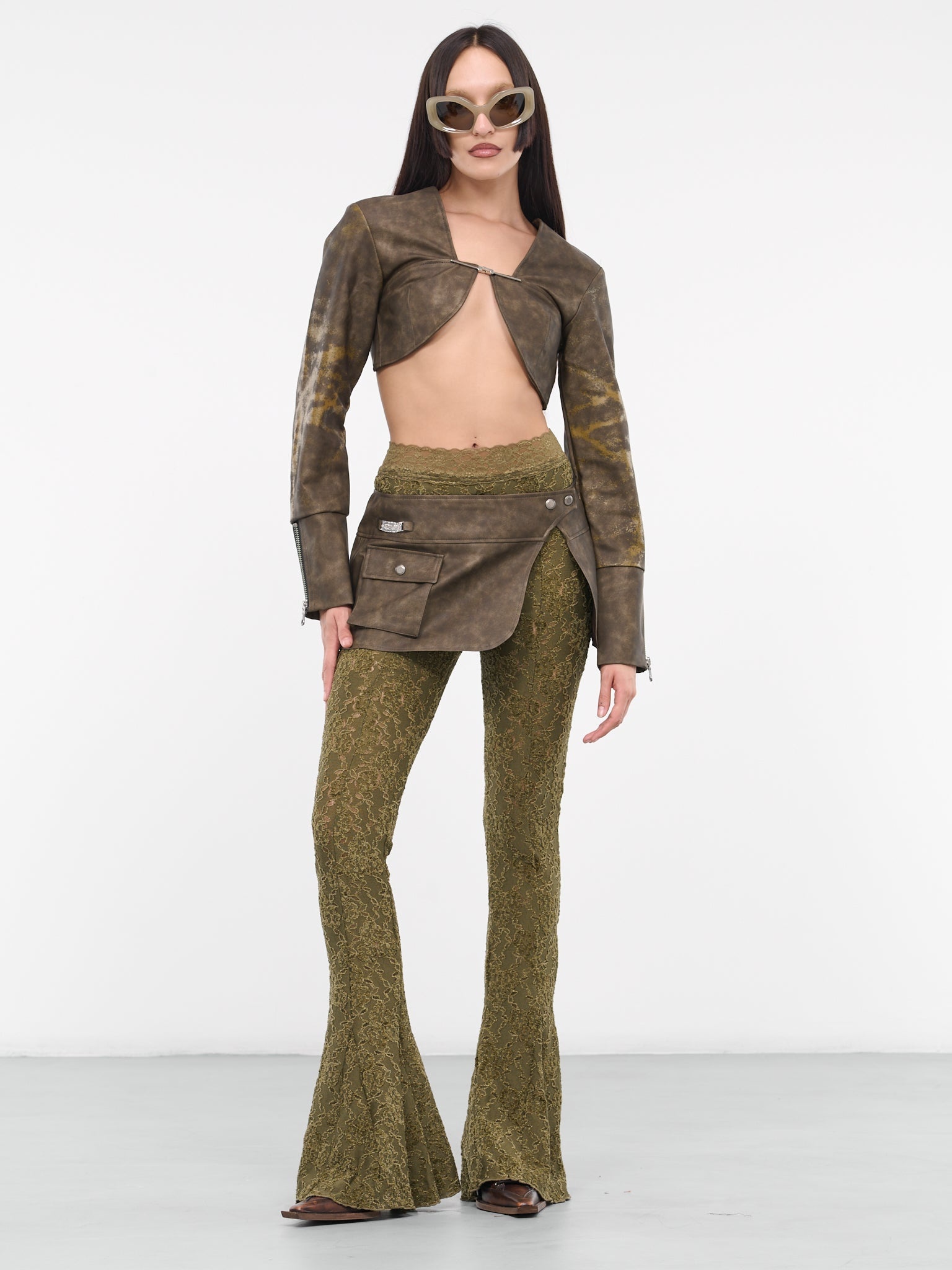 Flared Lace Trousers - 6