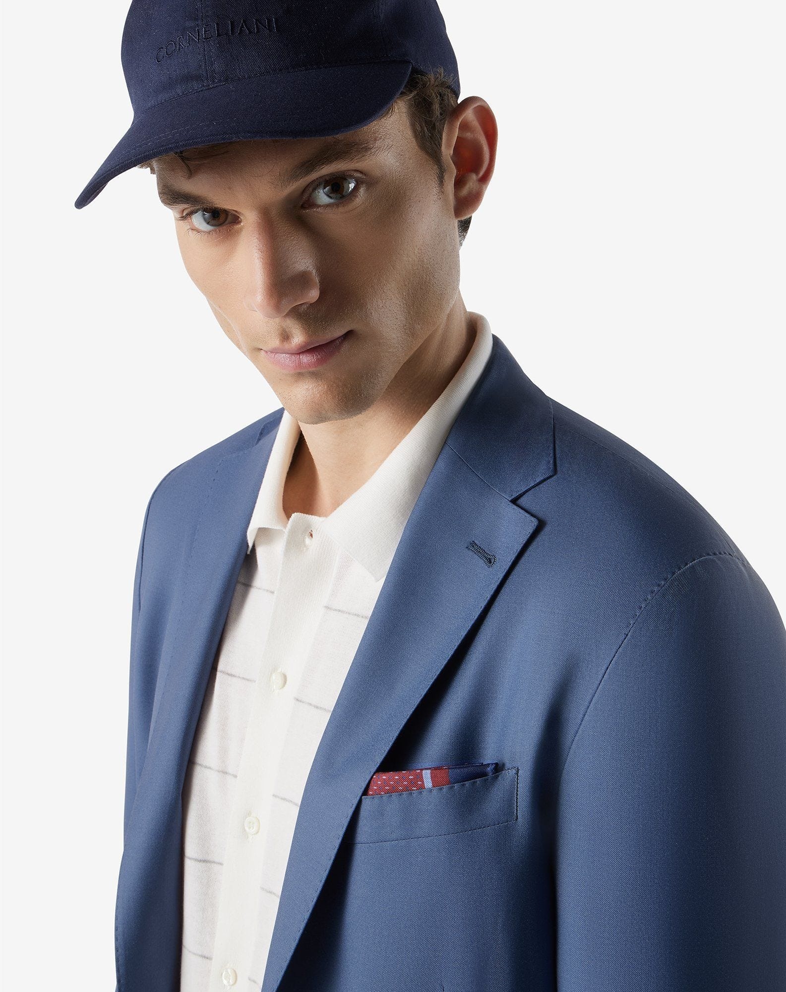 Light blue extra light wool and silk jacket - 4