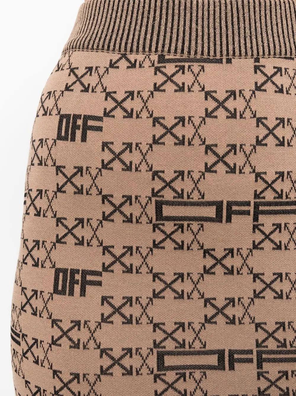 intersia-knit Arrows-logo pencil skirt - 9
