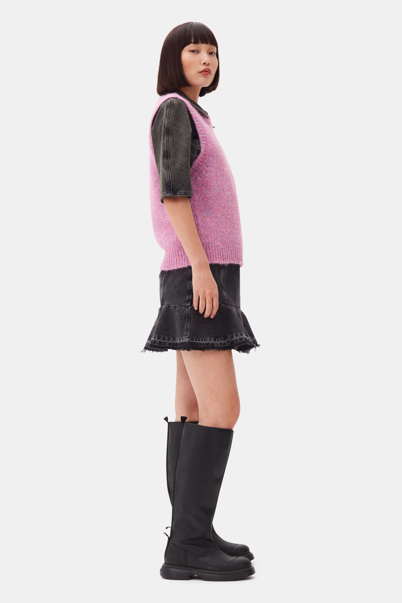 PINK KNIT VEST - 4