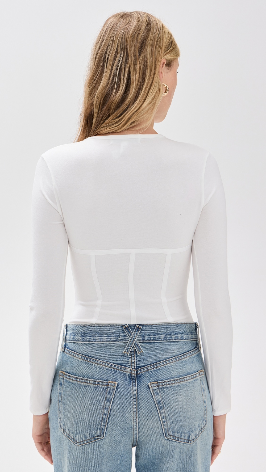 Cotton Long Sleeve Thong Bodysuit - 2