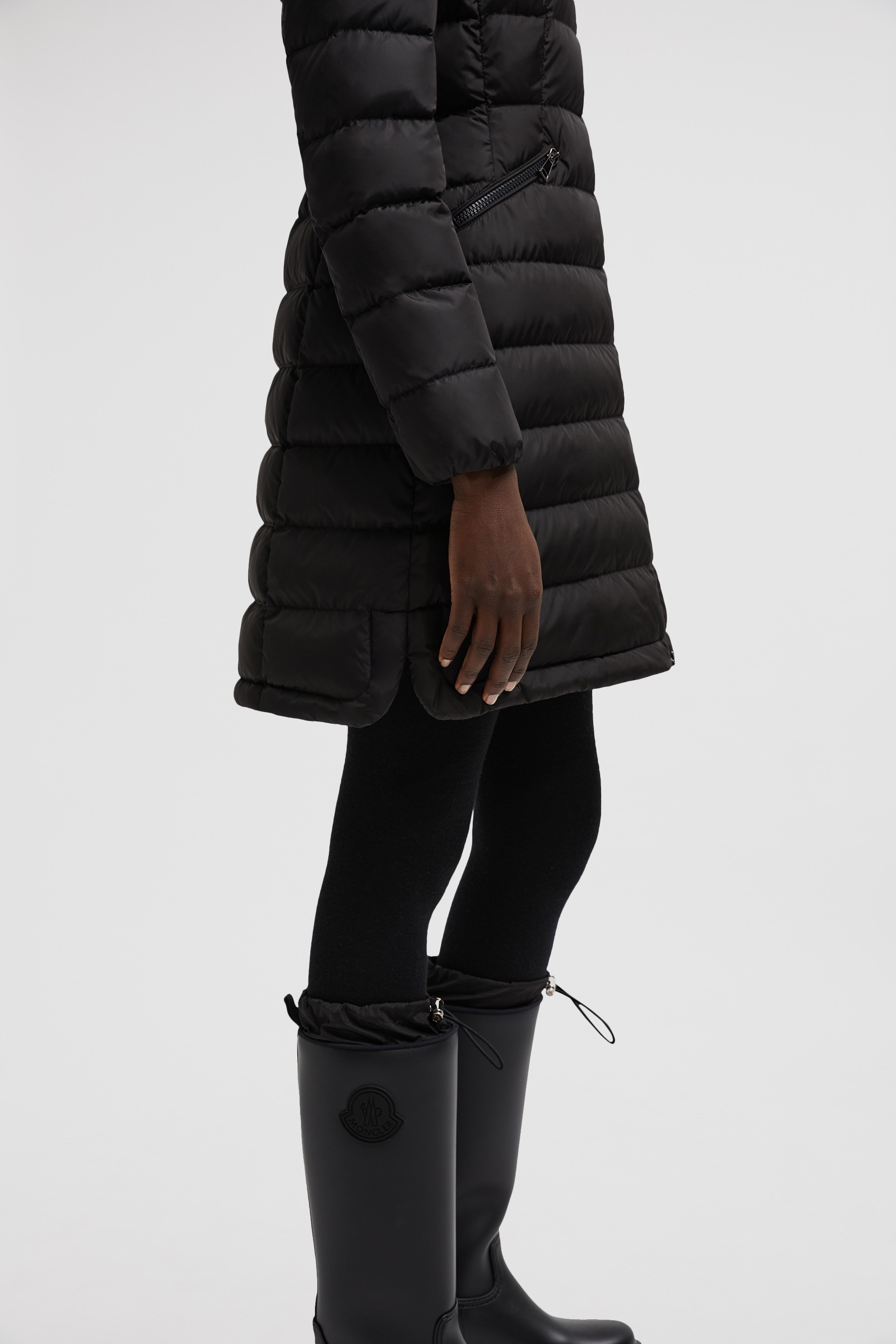 Moncler Flammette Long Down Jacket | REVERSIBLE
