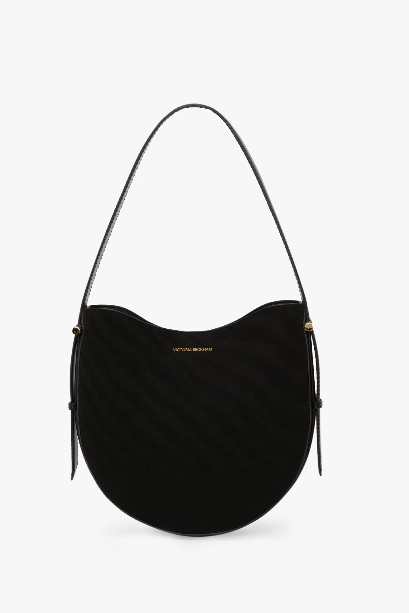 Medium Dia Hobo Bag In Black Canvas With Black Leather - 1