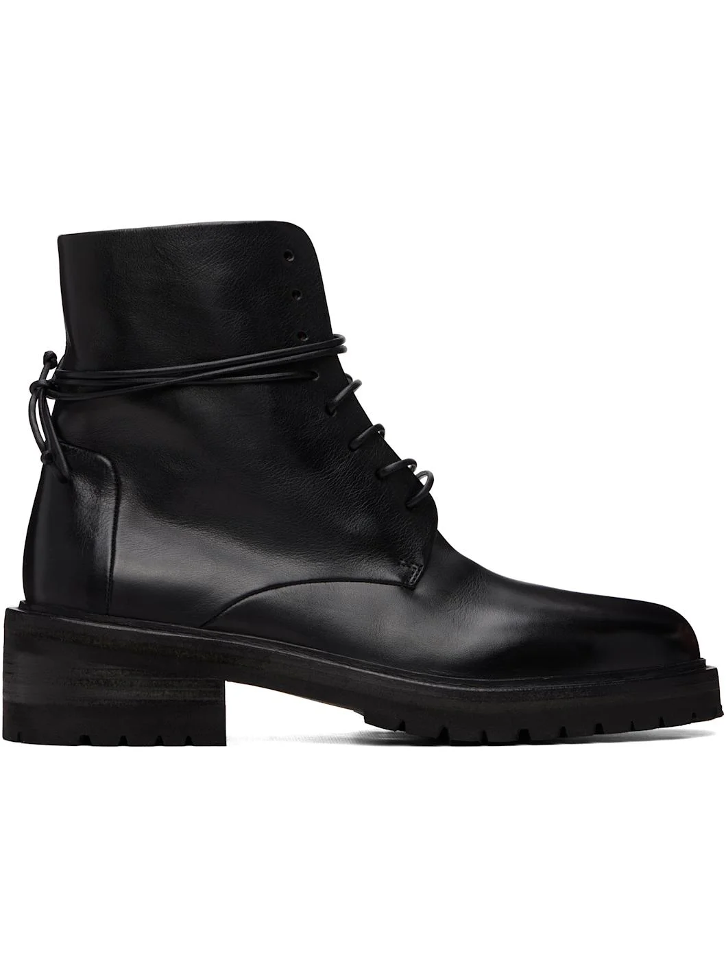 Black Calzone Soft Pebbled Leather Boots - 1