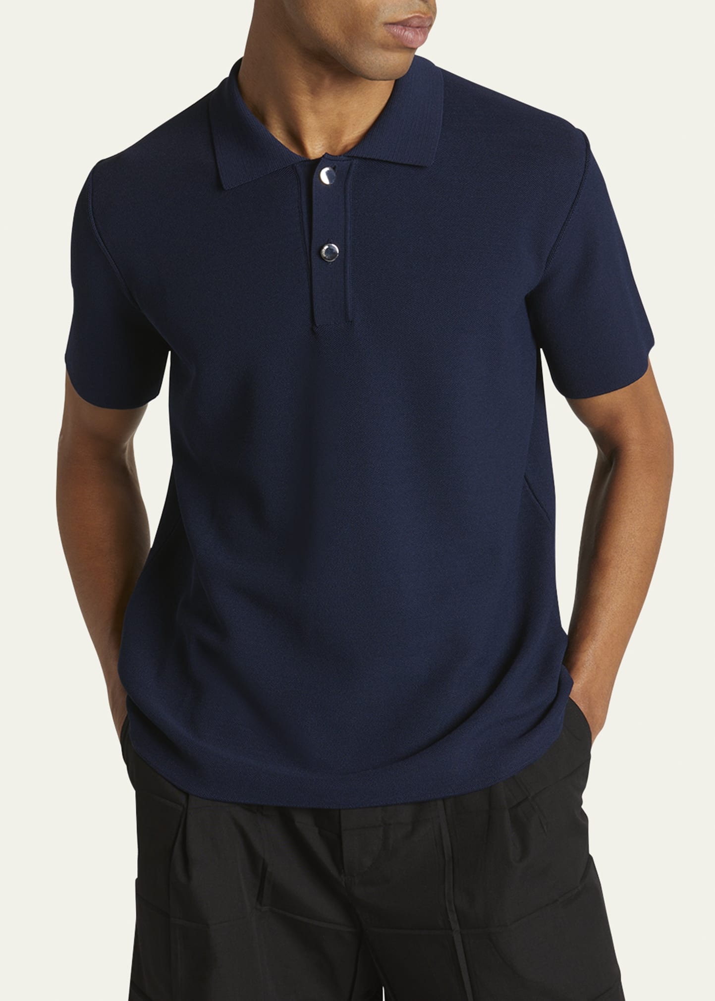 Men's Polo Shirt with Knit Logo - 4