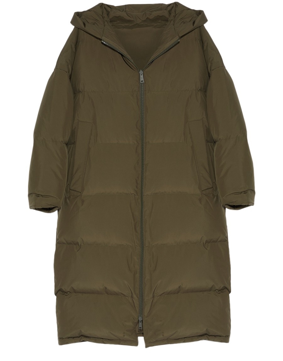 Long reversible puffer jacket made from a waterproof technical fabric - 1