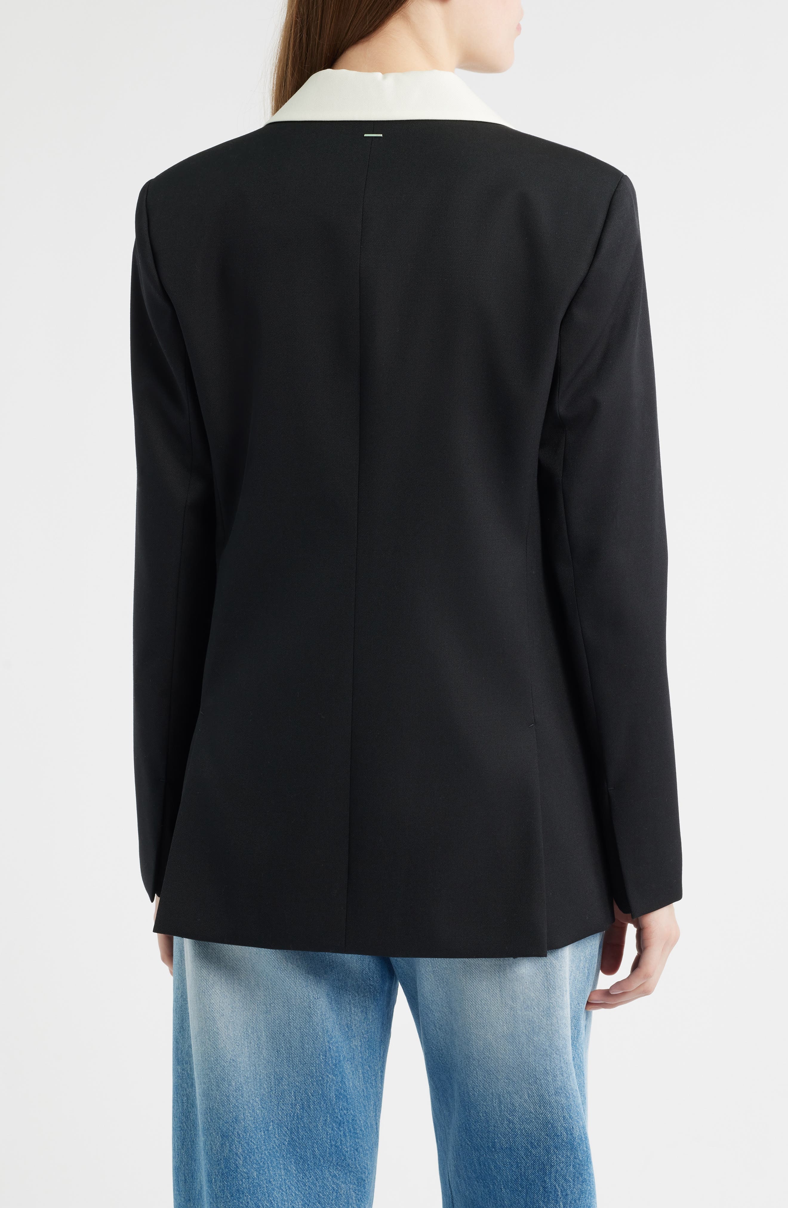 BOSS Janka 6 Colorblock Wool Blazer in Black at Nordstrom - 2