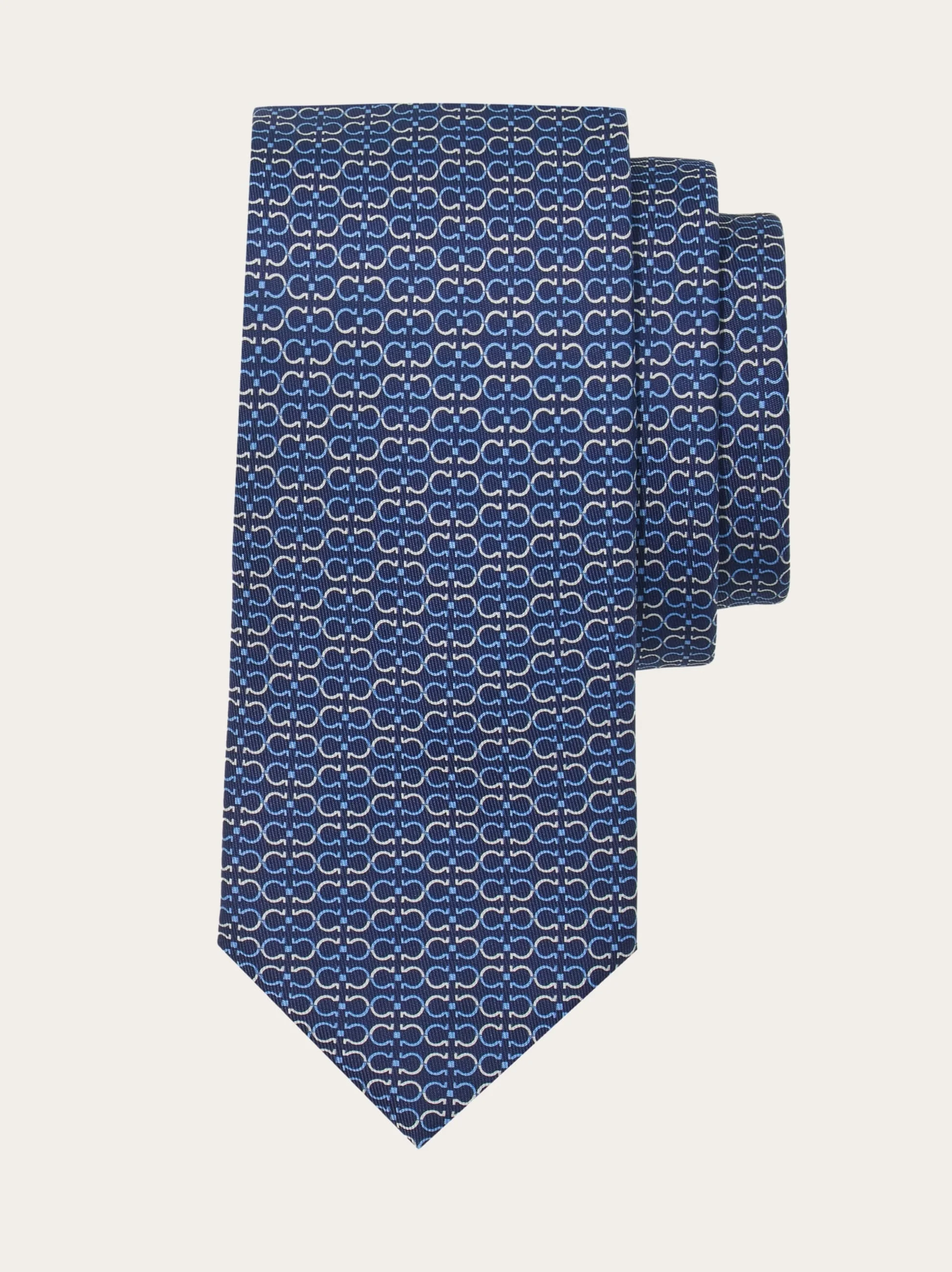 Gancini print silk tie - 1