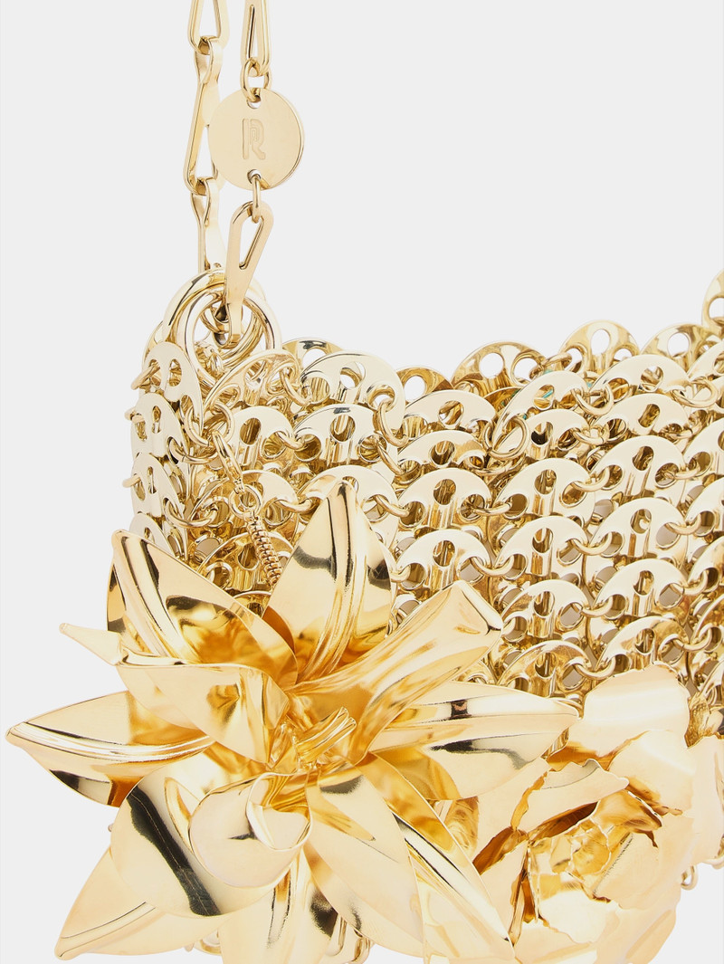 1969 NANO GOLD BAG WITH METAL TON ON TON FLOWER DETAIL 4