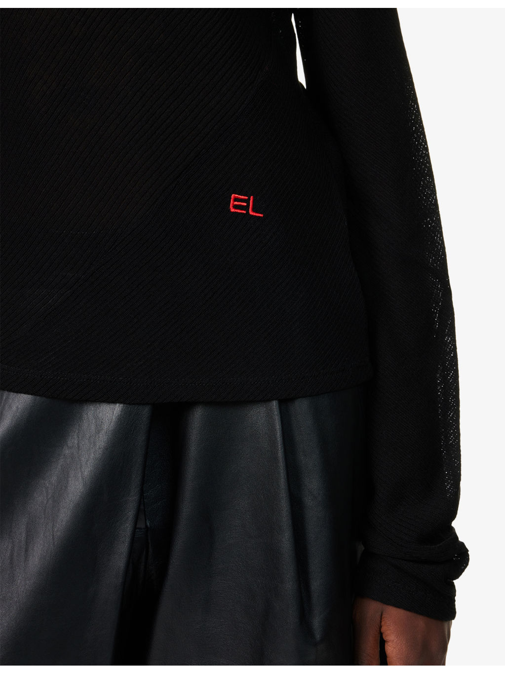 Spiral Embroidered-Logo Knit Top - 6