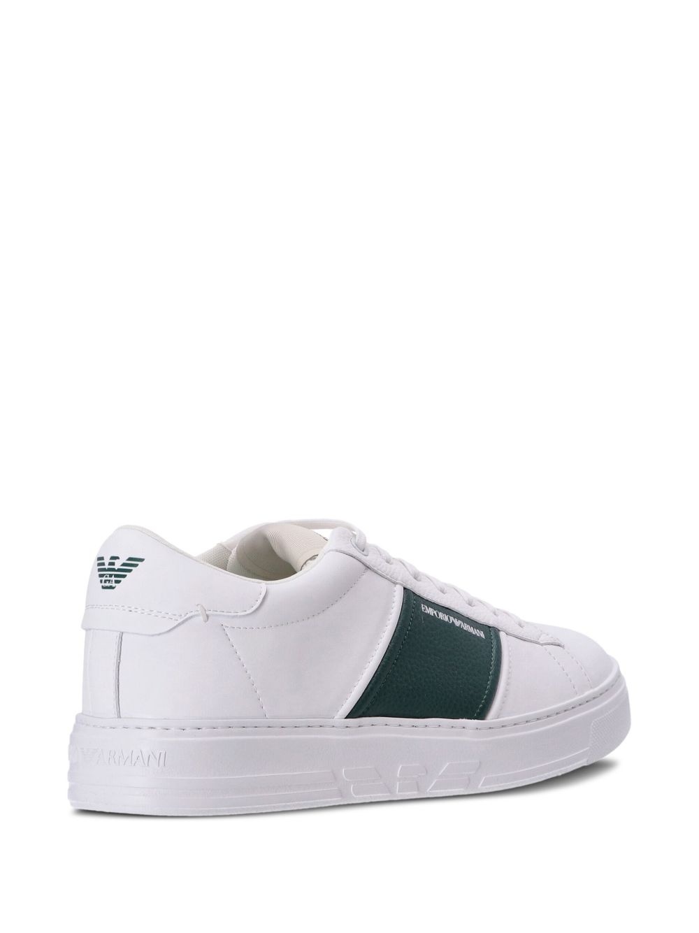 logo-print low-top leather sneakers - 3