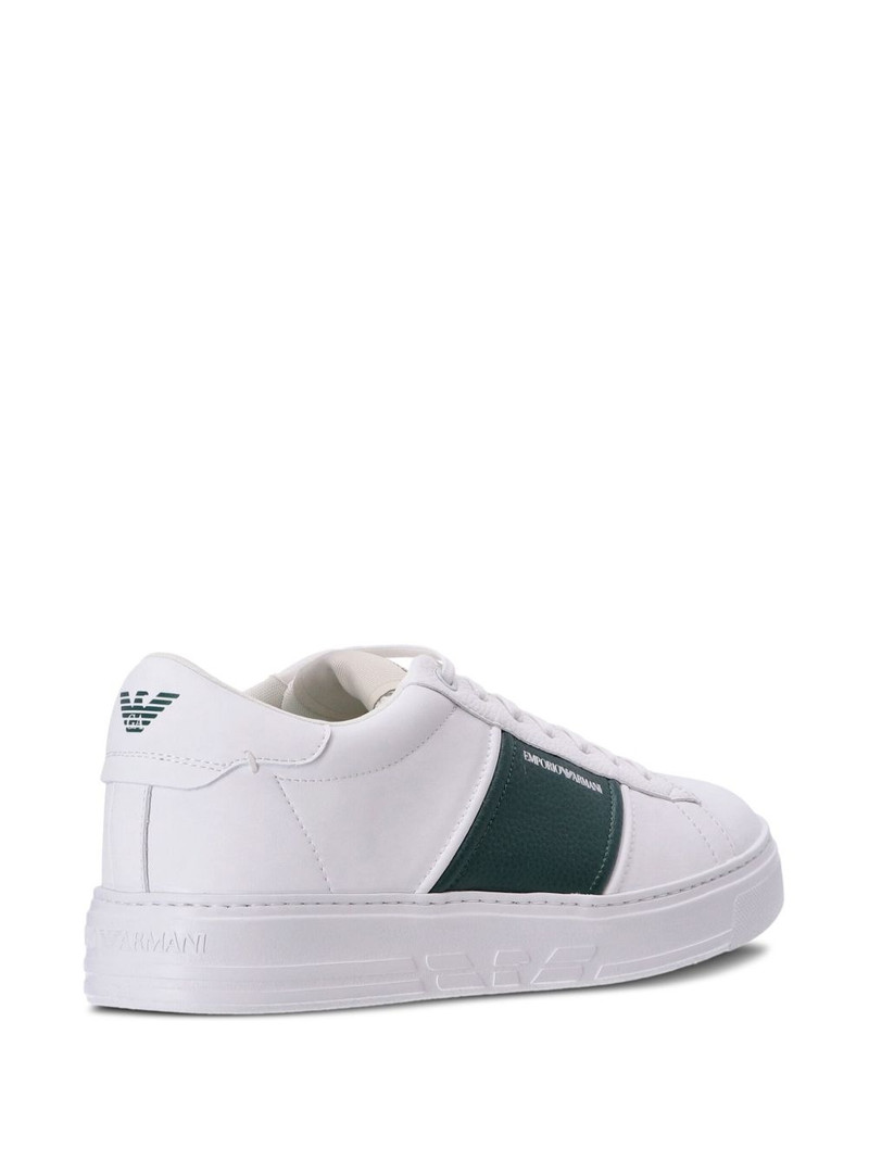 logo-print low-top 가죽 스니커 3