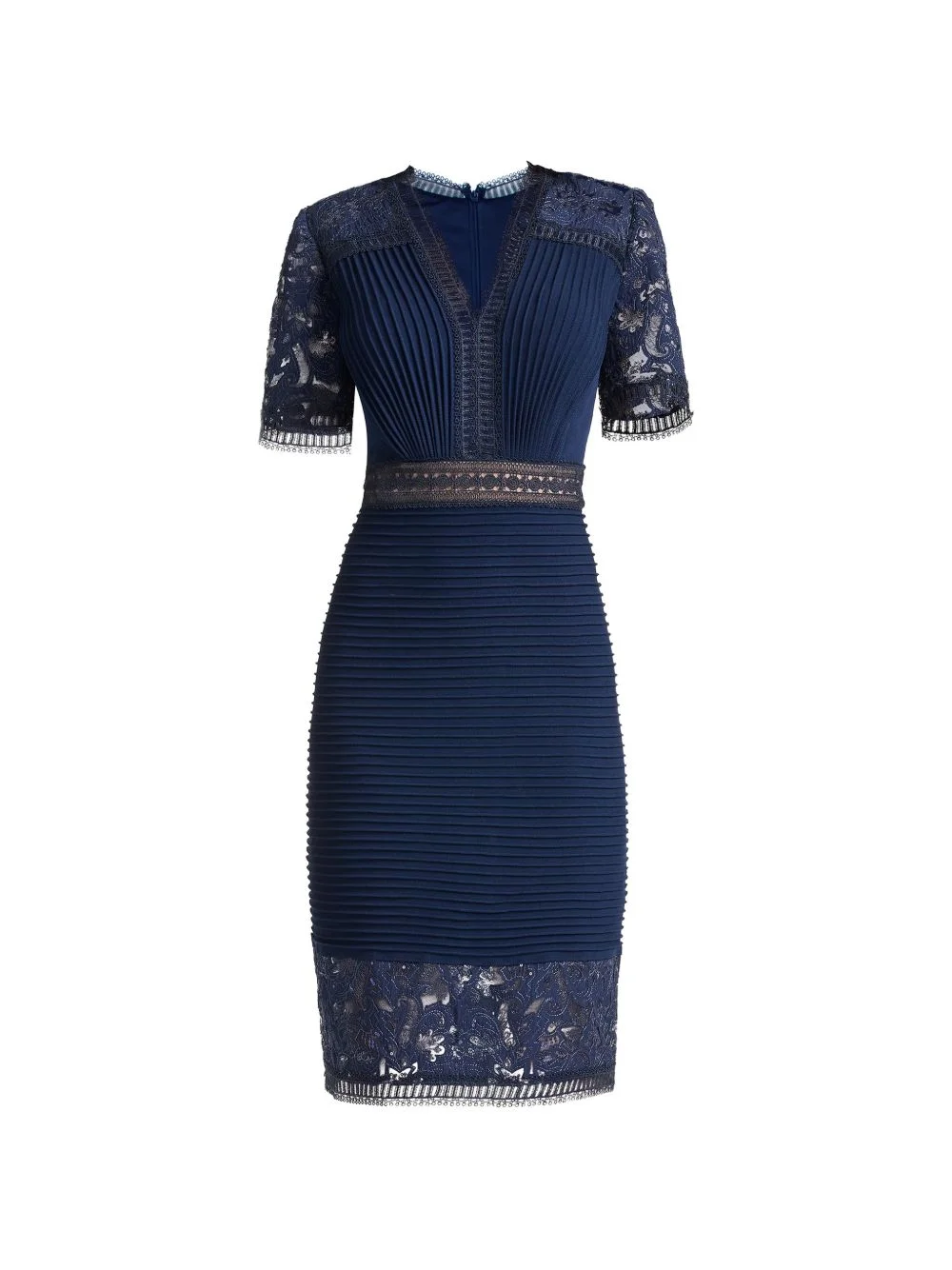 Brone lace-panelled pintuck midi dress - 1