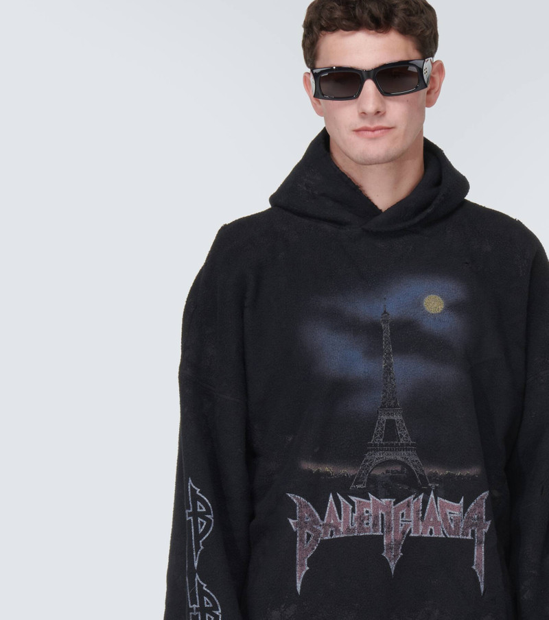 Paris Moon crinkled fleece hoodie 5