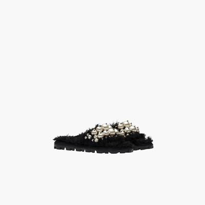 Miu Miu Mohair sandals with pearls outlook