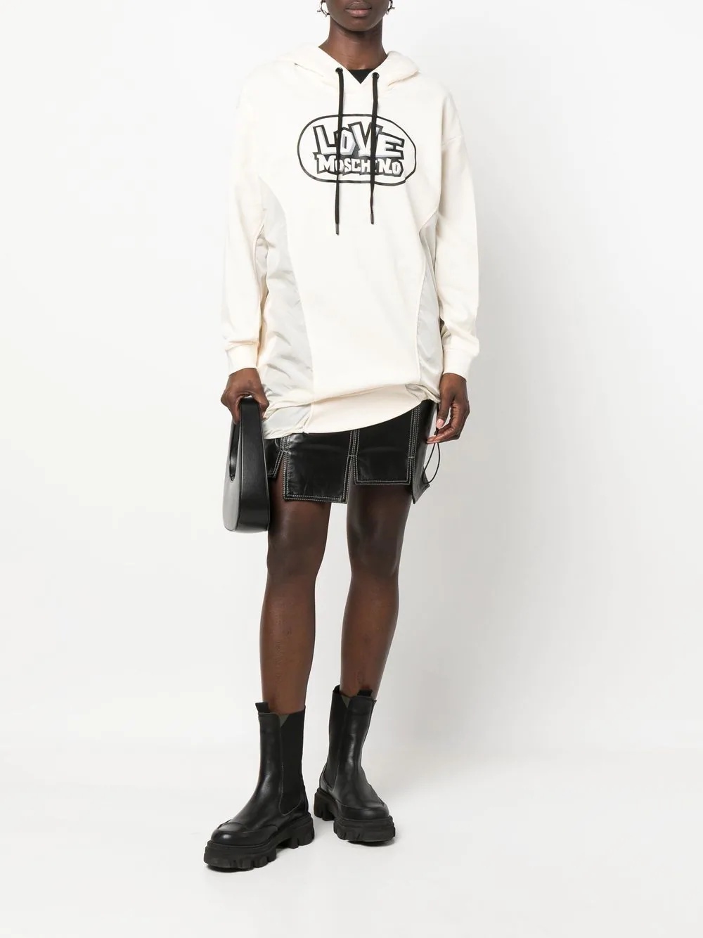logo-print hooded dress - 2