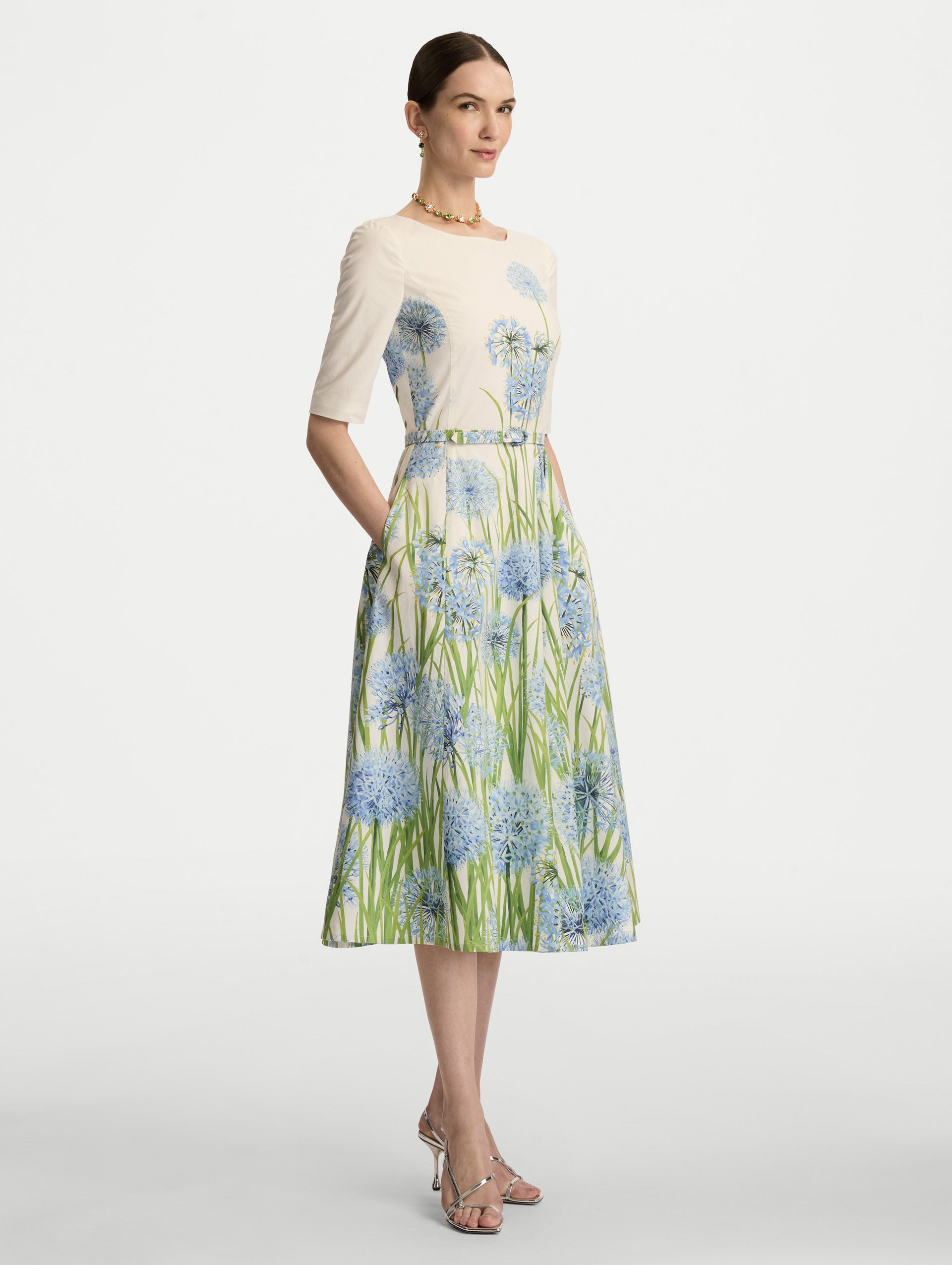 DEGRADÉ ALLIUM COTTON POPLIN DRESS - 4