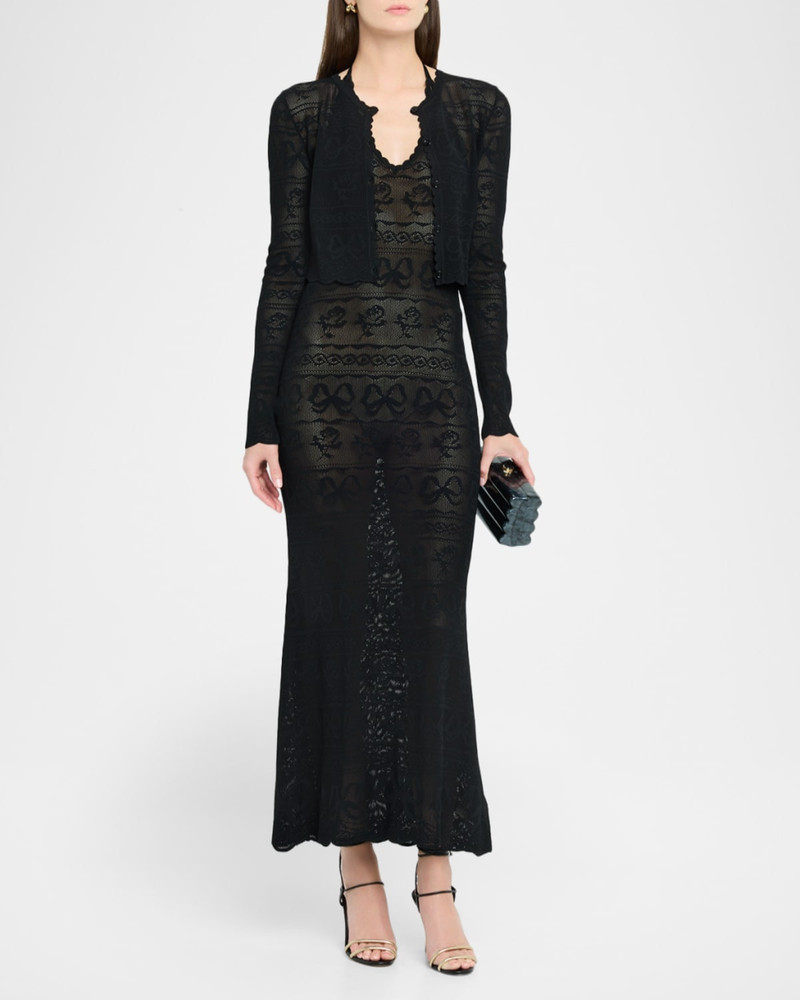 LoveShackFancy Cillian Pointelle Knit Maxi Dress outlook