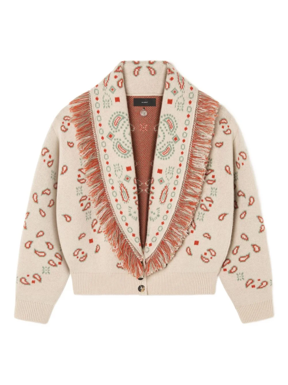 Bandana Jacquard Cashmere And Wool Cardigan - 1