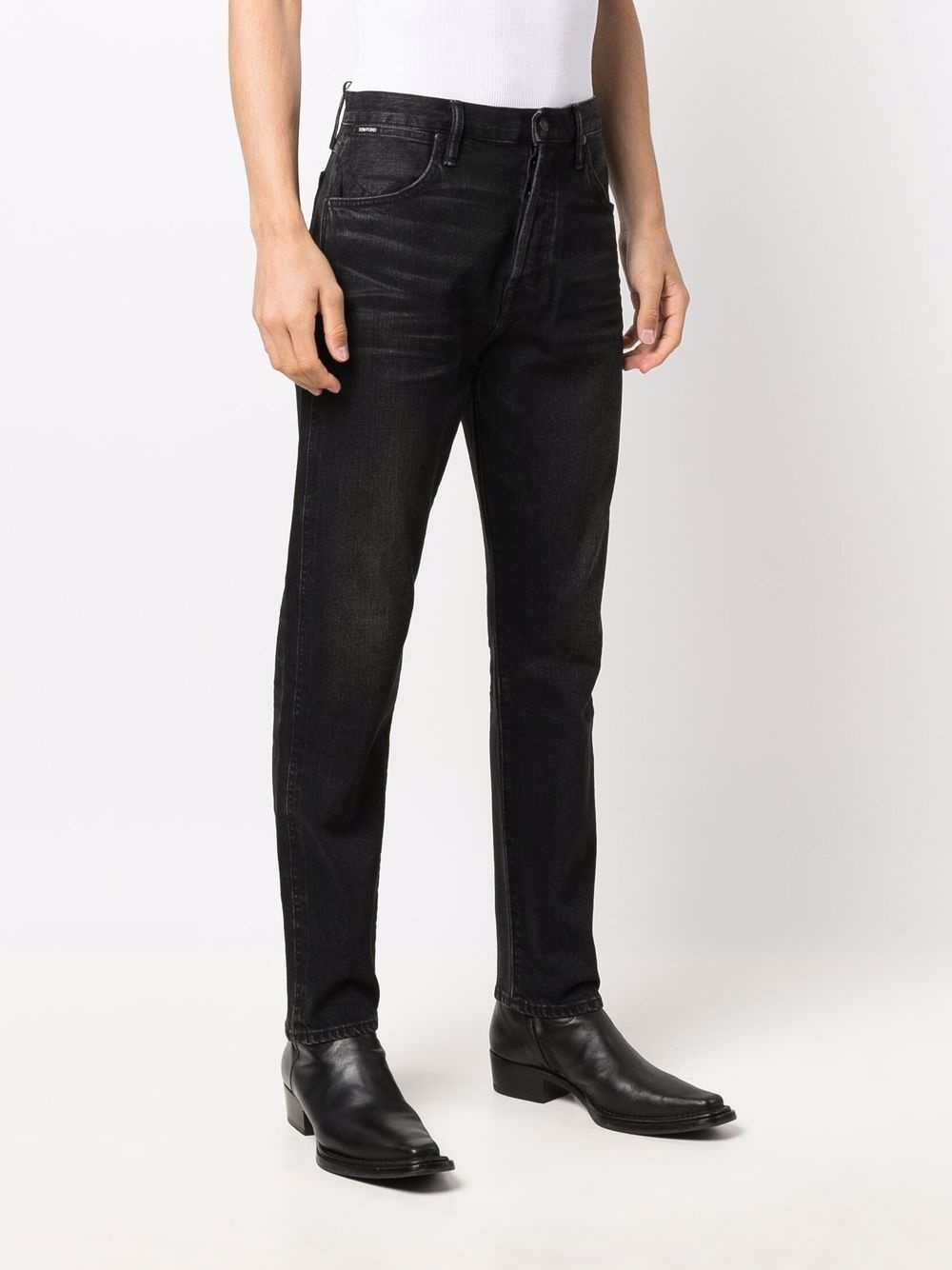 mid-rise tapered jeans - 3