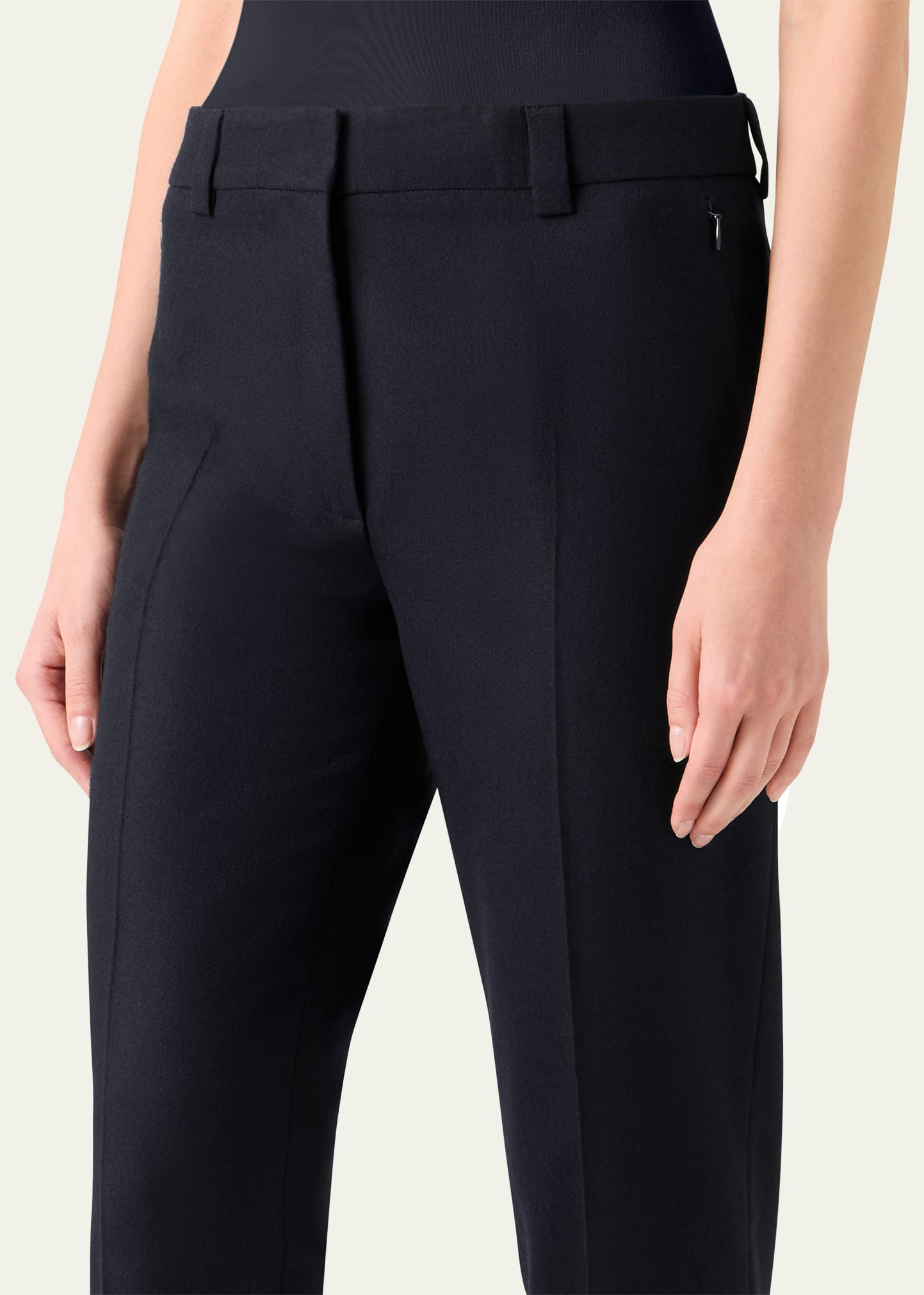 Maxima Wool Stretch Flannel Skinny-Leg Ankle Pants - 5