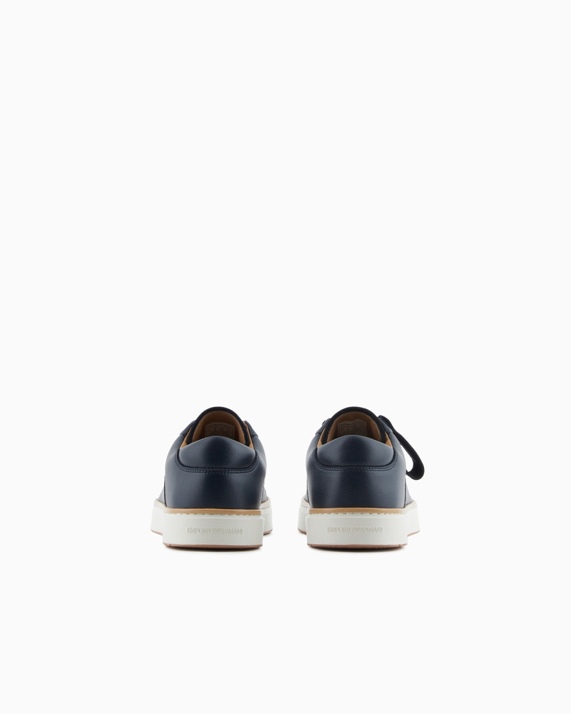 EMPORIO ARMANI LEATHER SNEAKERS WITH A CONTRASTING WELT outlook