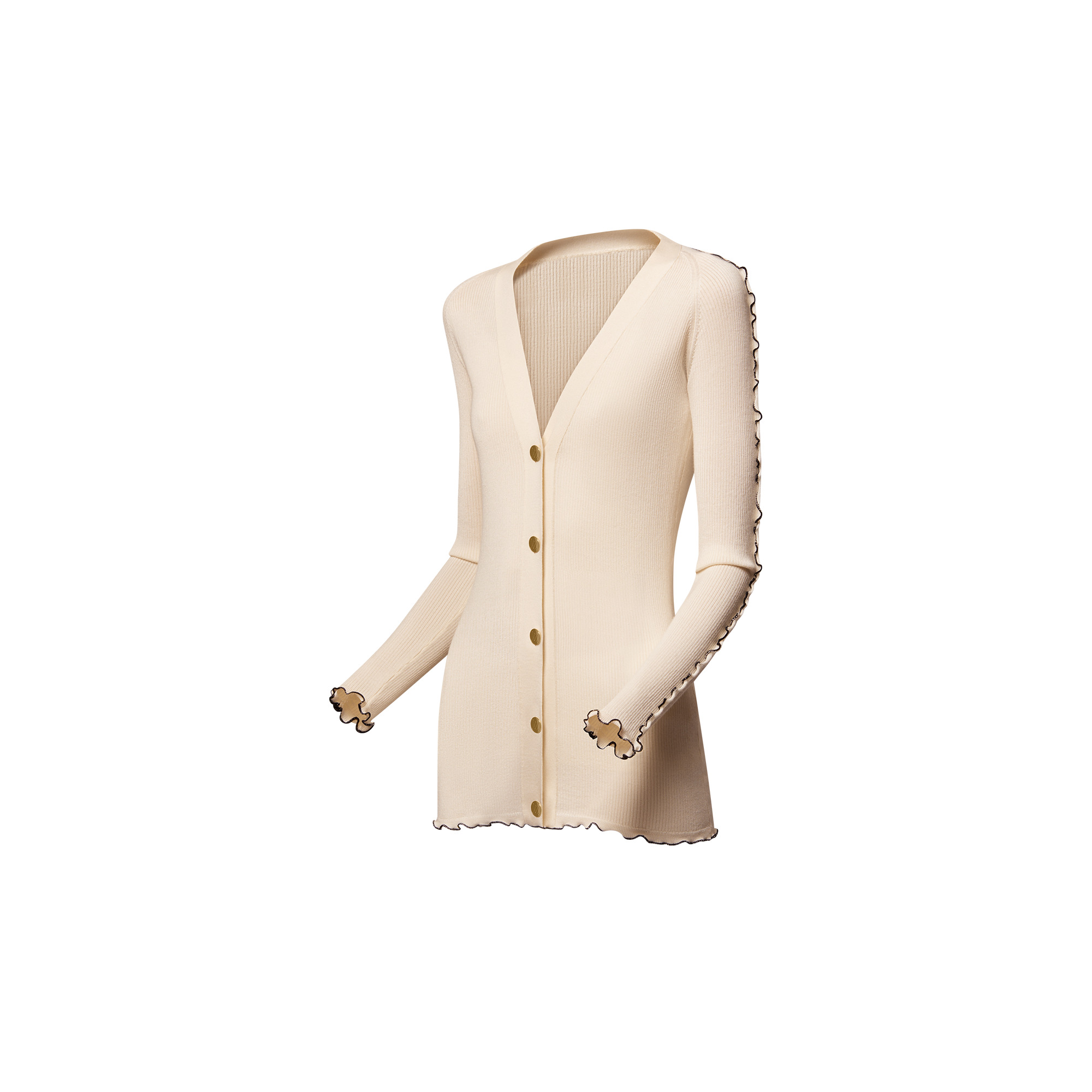 Contrastil Frill Cardigan - 2