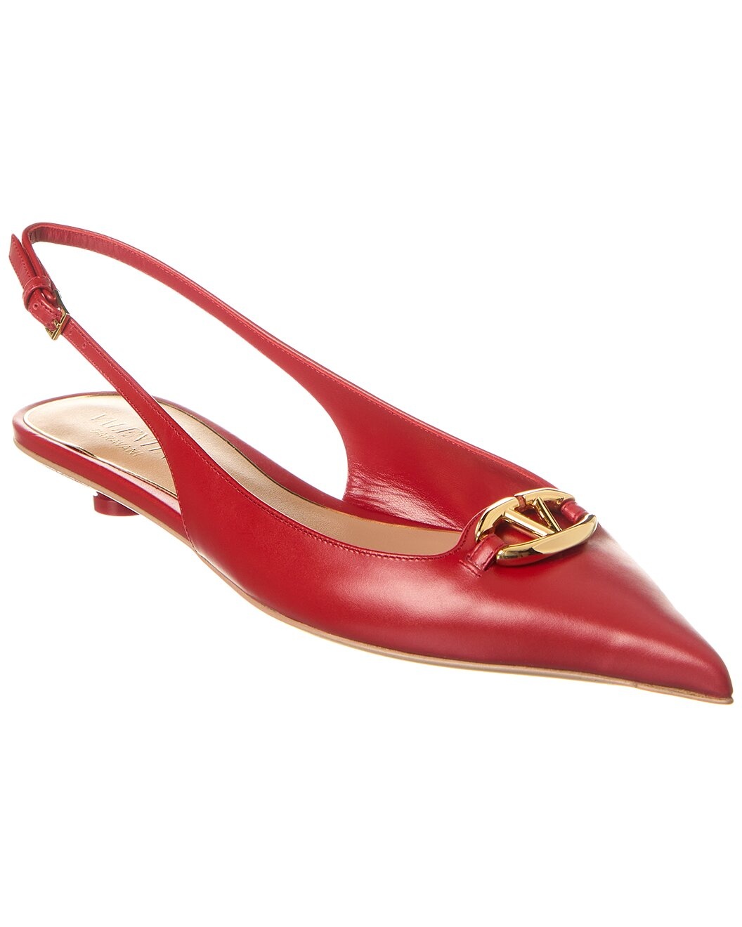 Valentino VLogo Signature Leather Slingback Pump - 1