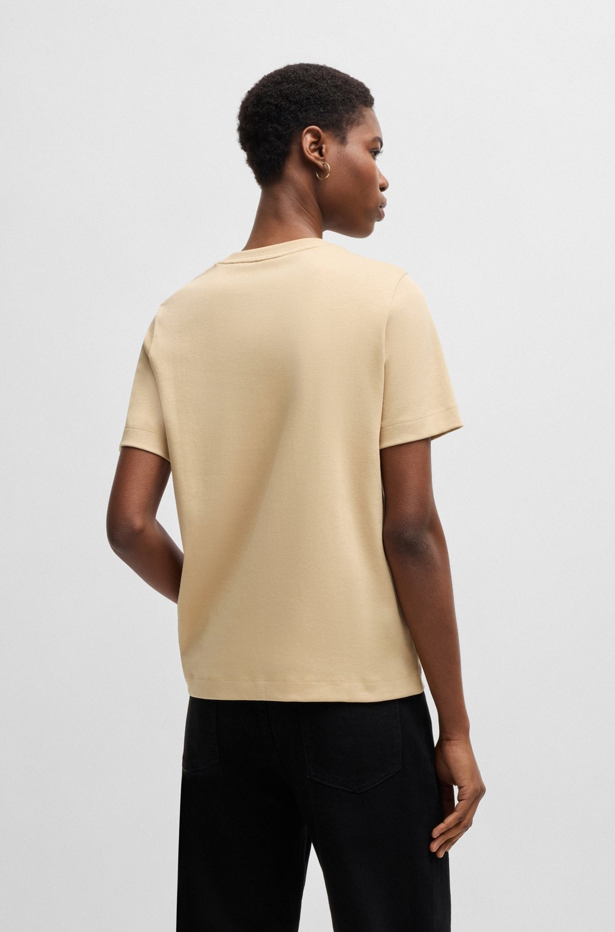 INTERLOCK-COTTON T-SHIRT WITH DOUBLE B MONOGRAM - 4