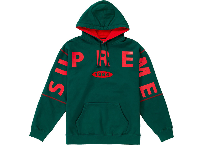 Supreme Spread Logo Hooded Sweatshirt Dark Green - 1