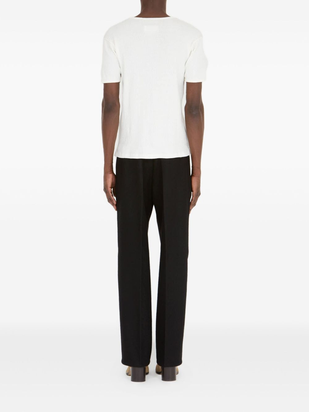 ribbed crew-neck T-shirt - 4