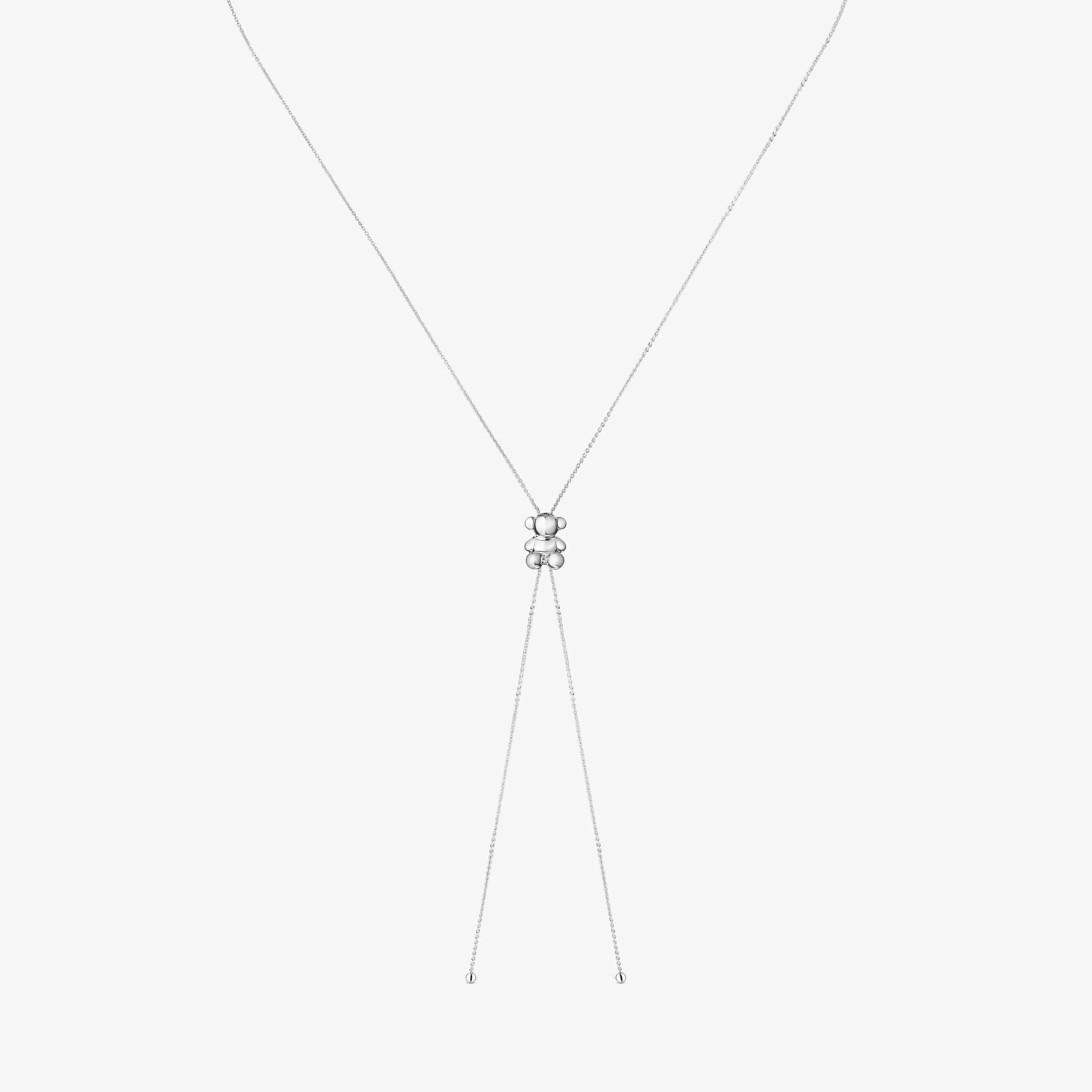 Bold Bear long silver Necklace with bear motif - 1
