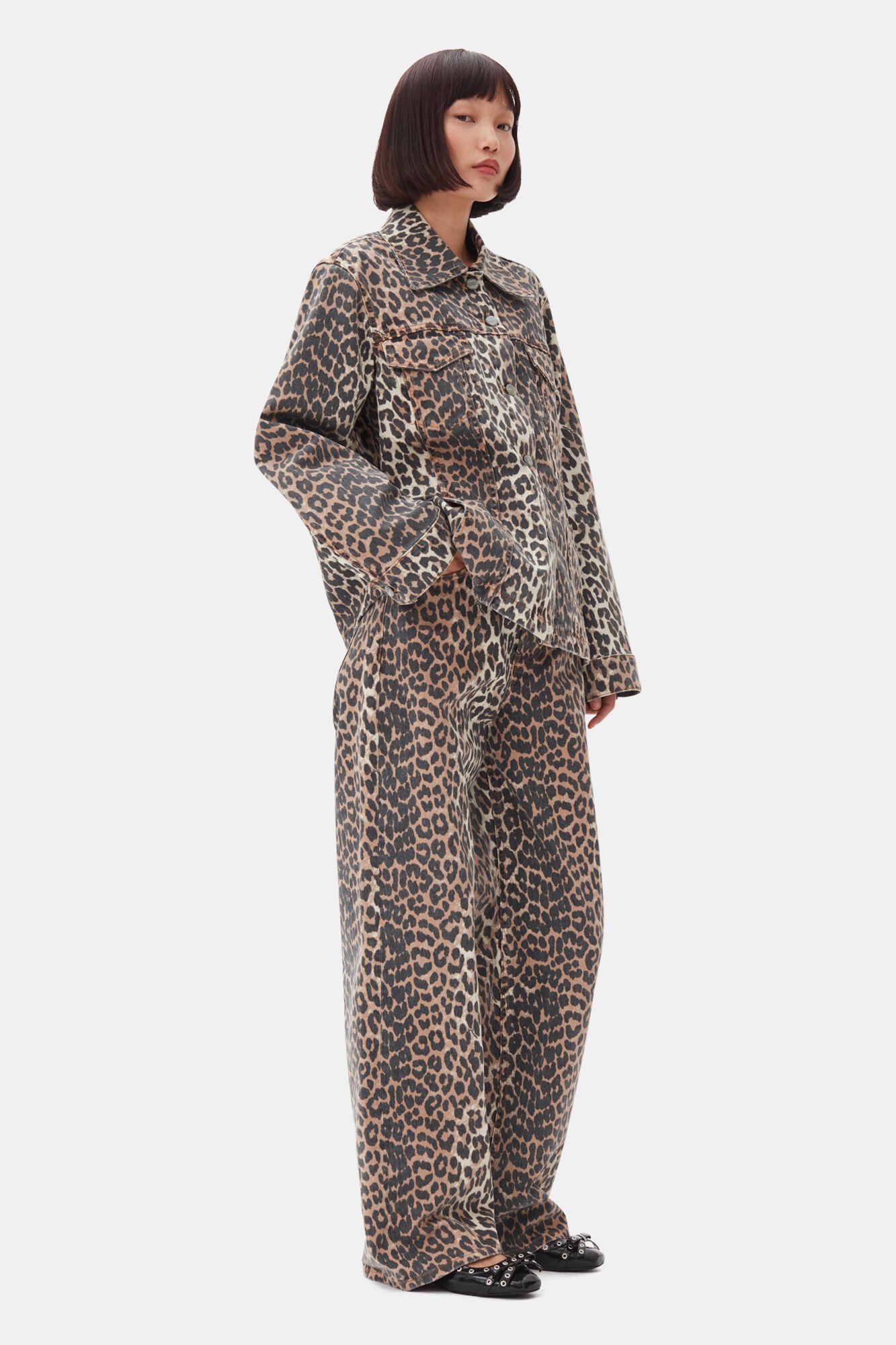 LEOPARD PRINTED DENIM JACKET - 4