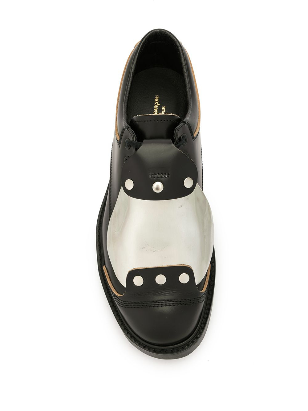 contrasting-panel lace-up shoes - 4