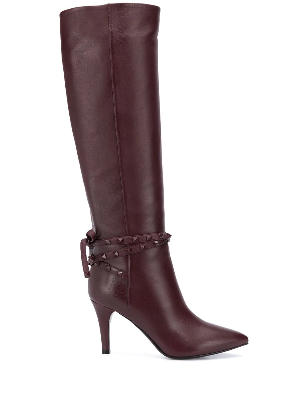 Rockstud strap knee-high boots - 1