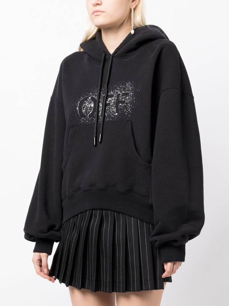 spray-paint logo cotton hoodie 3
