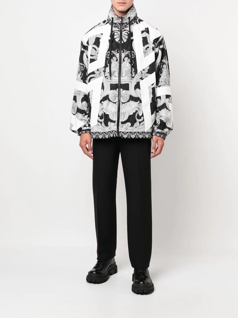 Barocco-print bomber jacket - 2