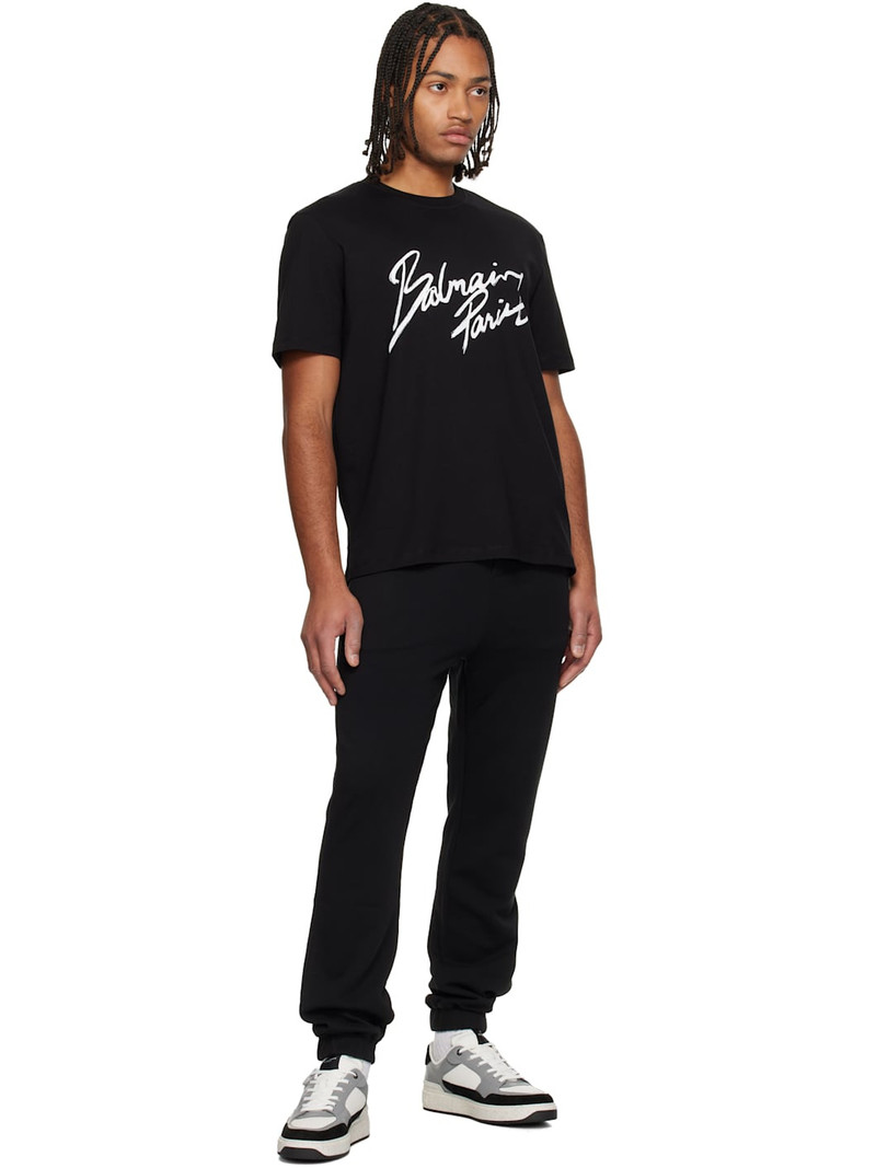 Balmain Black 'Balmain Paris' Writing T-shirt outlook