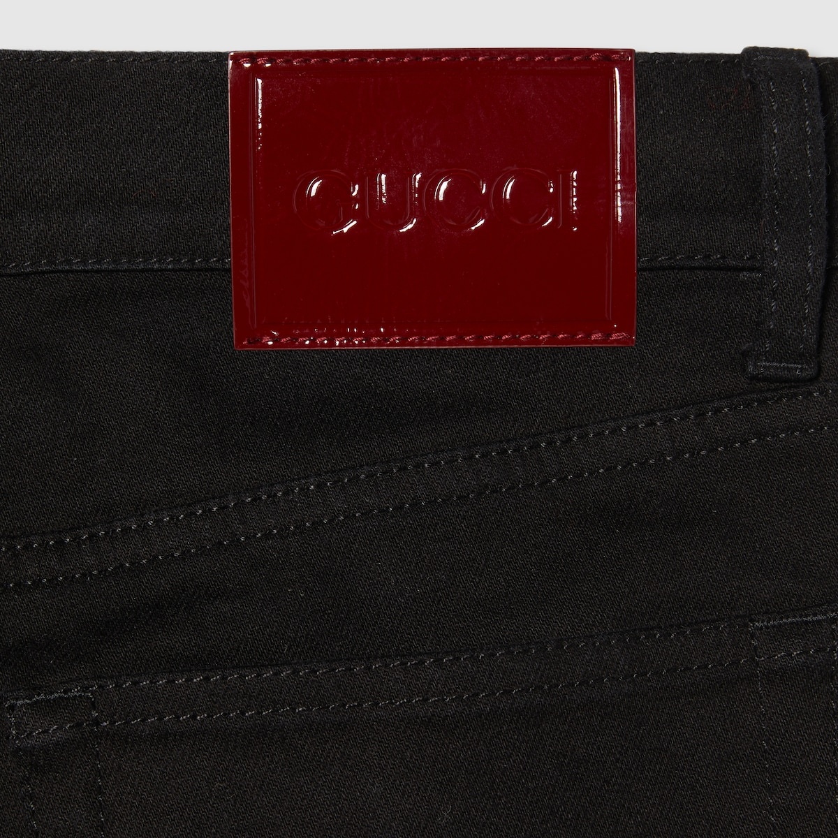 Straight denim pant with laser detail - 7