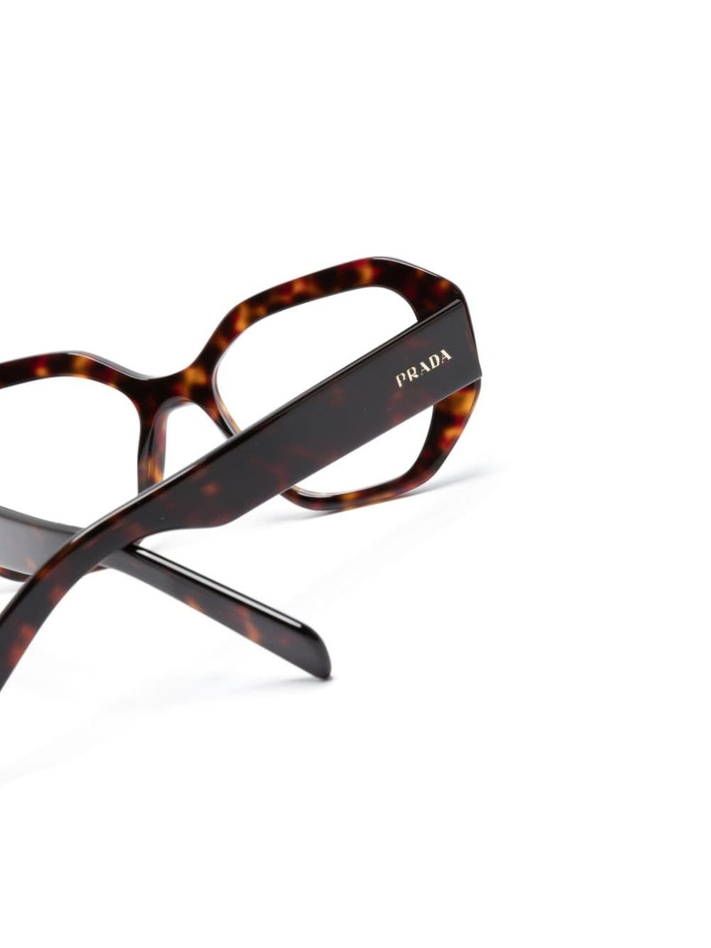 tortoiseshell geometric-frame glasses 3