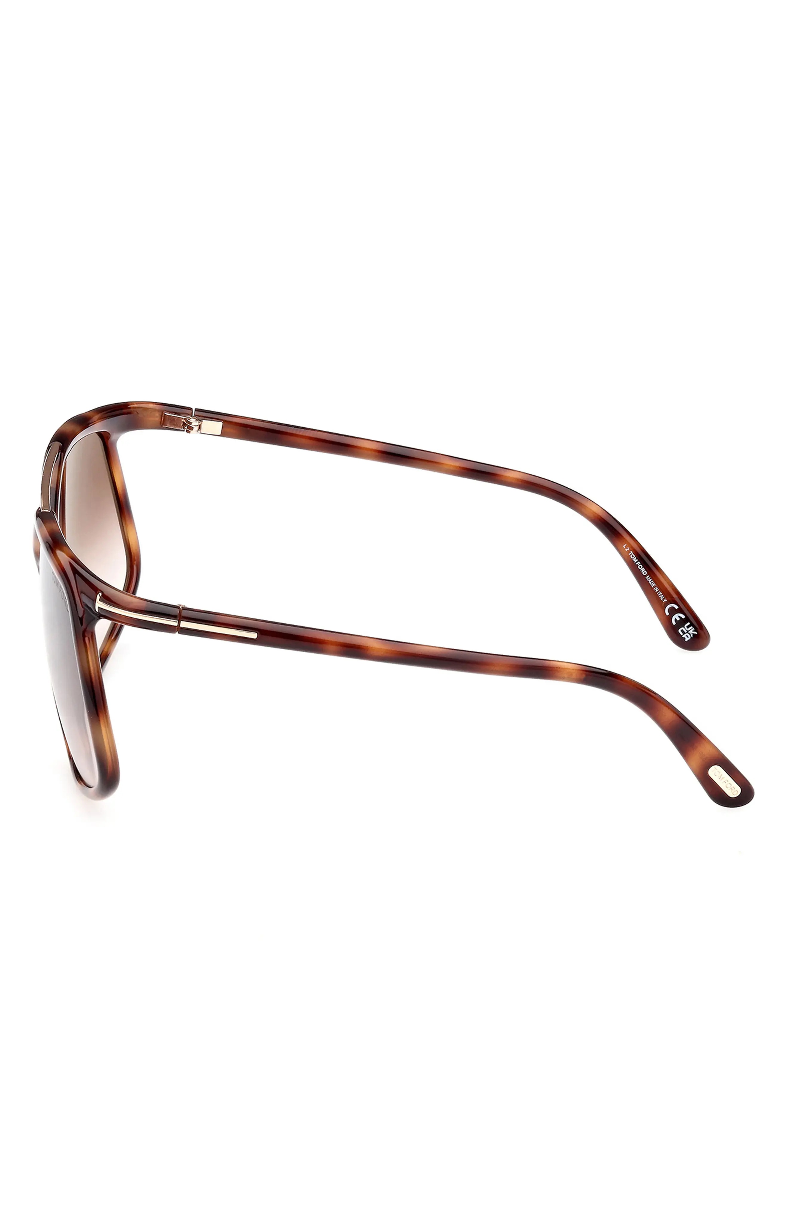 Meryl 64mm Gradient Polarized Oversize Square Sunglasses in Shiny Havana Rose Gold/Brown - 6