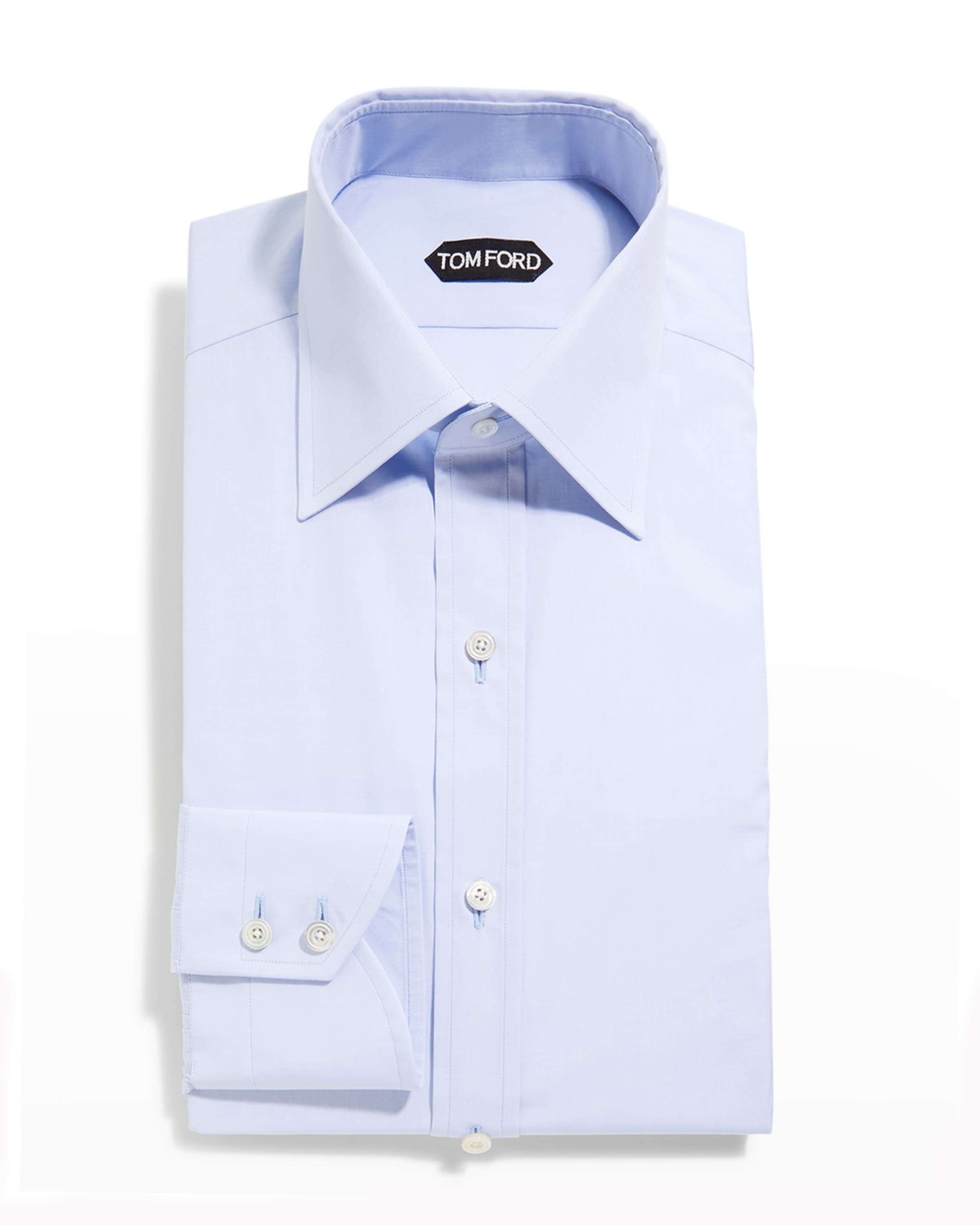 Men's Solid Point Collar Dress Shirt - 2