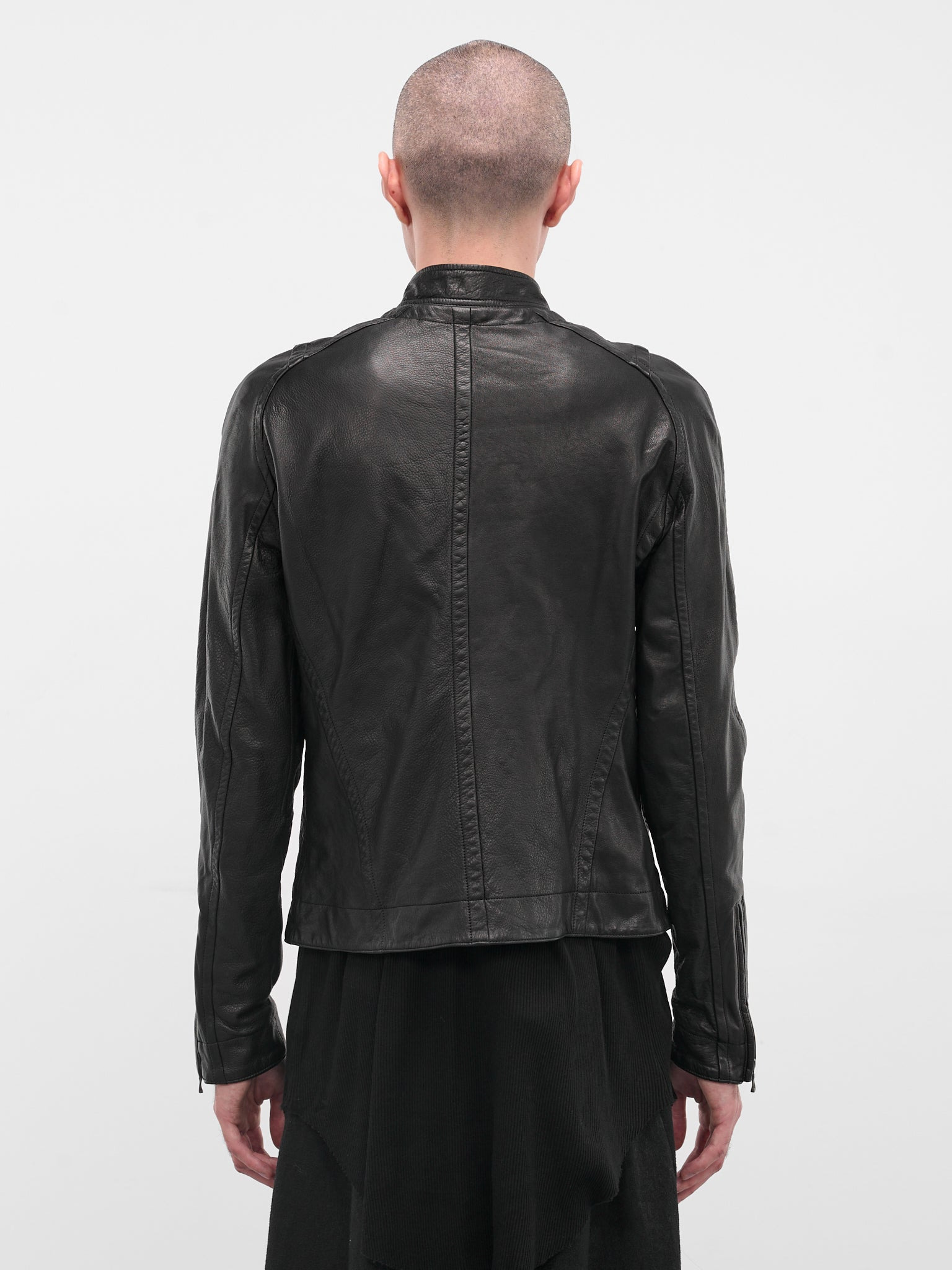Black Leather Utility Jacket - 3